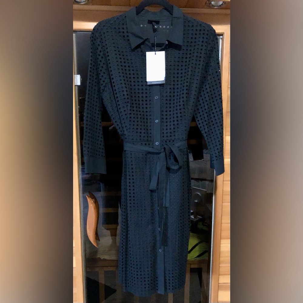 Who What Wear Black Textured Dress NWT
